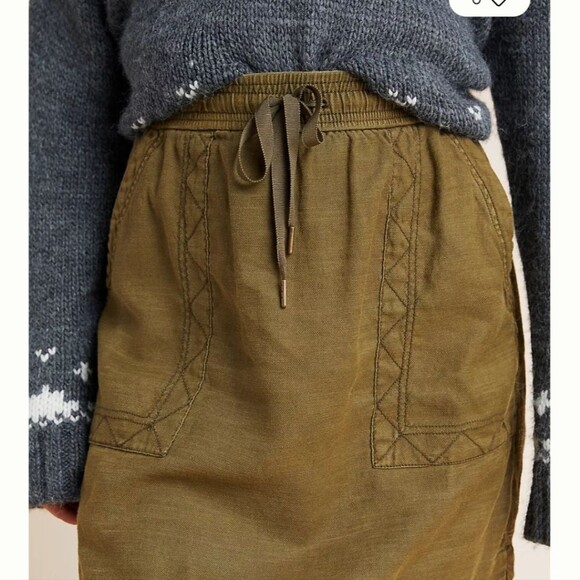 Pilcro Pilcro Lea Utility Mini Green Skater Cargo Skirt Knee-Length Casual XS - Picture 9 of 9